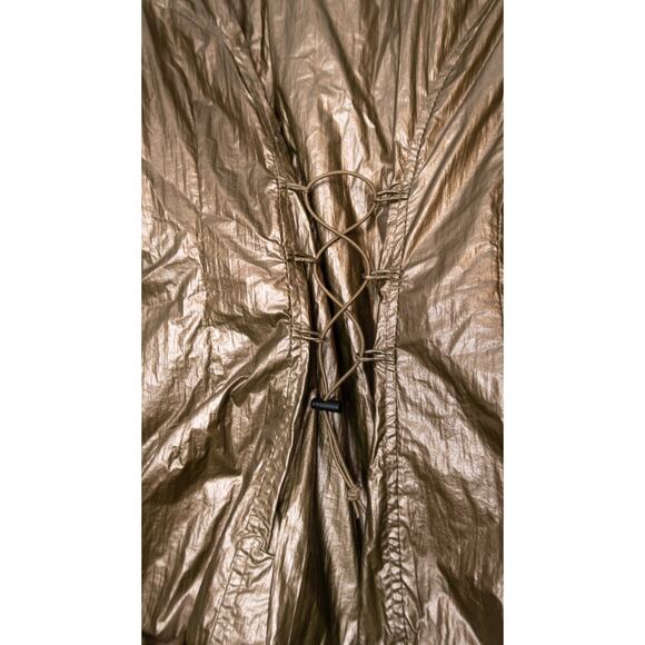 CARBON 38 Metallic Bronze Gold Crinkle Track Jacket Lace String Back NWT SMALL - Picture 7 of 14